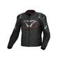 motorcycle jacket macna pointer ventilation vents perforated leather summer risc cow leather black touring adventure adv front
