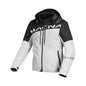 motorcycle jacket macna racoon waterproof air scoop raintex mesh laminated thermos risc r.is.c. reflection vents ventilation detachable hood light gray black touring adventure adv front