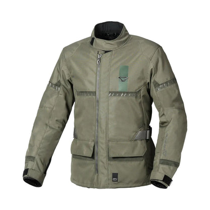 motorcycle jacket macna signal waterproof rtx mesh laminated thermos adjustable cuffs risc ce r.i.s.c. reflection green touring adventure adv front