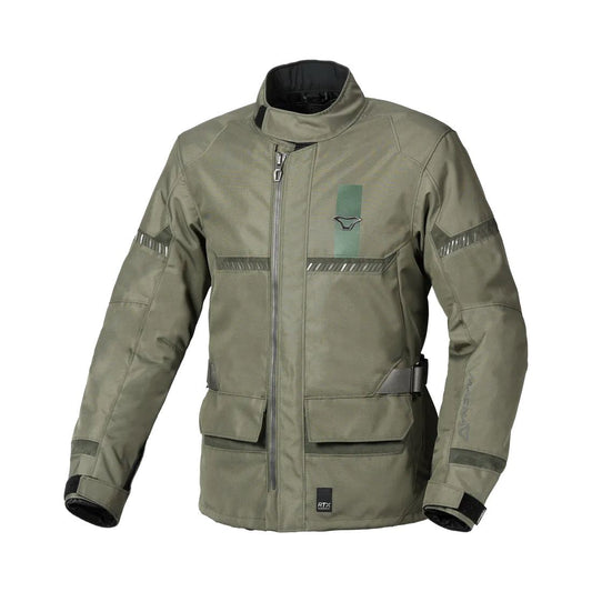 motorcycle jacket macna signal waterproof rtx mesh laminated thermos adjustable cuffs risc ce r.i.s.c. reflection green touring adventure adv front