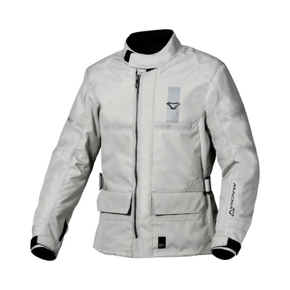 motorcycle jacket macna signal waterproof rtx mesh laminated thermos adjustable cuffs risc ce r.i.s.c. reflection light gray touring adventure adv front