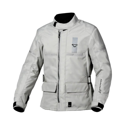 motorcycle jacket macna signal waterproof rtx mesh laminated thermos adjustable cuffs risc ce r.i.s.c. reflection light gray touring adventure adv front