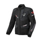 motorcycle jacket macna waterproof twinshell twin shell vents ventilation raintex laminated vision tech led light epg black touring adventure adv front