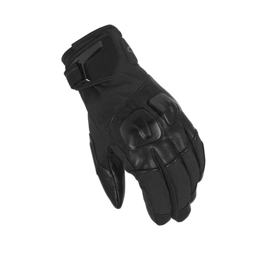 motorcycle gloves macna waterproof risc solid knuckle insulated goat leather palm reinforced touch tip black touring adventure adv top