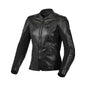 motorcycle jacket macna tequilla womens stretch panels summer risc cow leather black touring adventure adv front