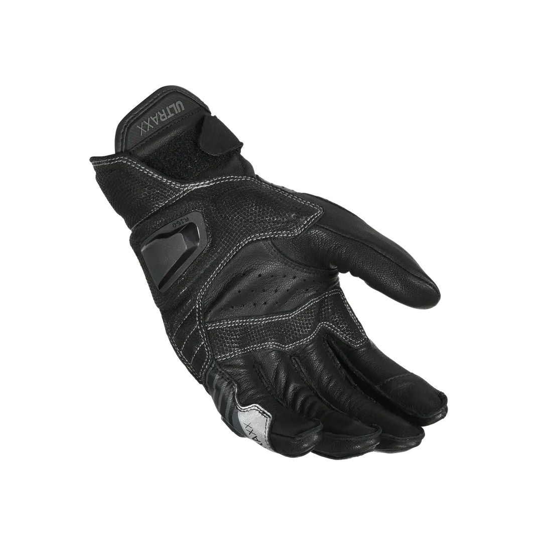 motorcycle gloves macna ultraxx cow goat leather touch tip armax perforated risc protection black touring adventure adv palm