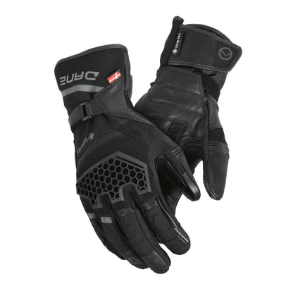 motorcycle gloves dane odin goretex gore grip tpr protection double leather goatskin gray red riding alpine touring adventure adv