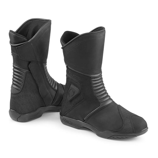 motorcycle boots touring forma voyage waterproof fcomfort full grain oiled leather tech alpine black drytex riding gear home main gear